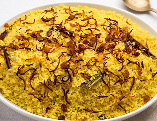 Yellow rice kaha bath